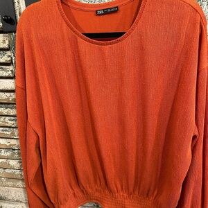 Zara Vibrant Orange Knit Top